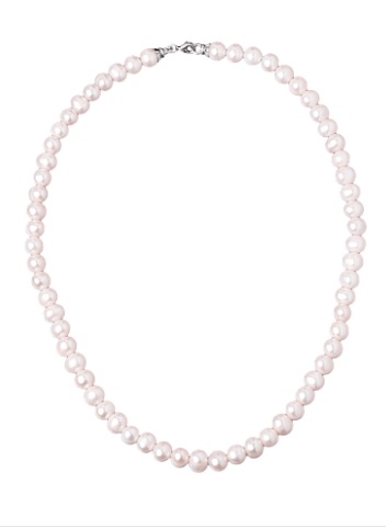 08№7AGБЕЛ.55 Бусы Ag 925