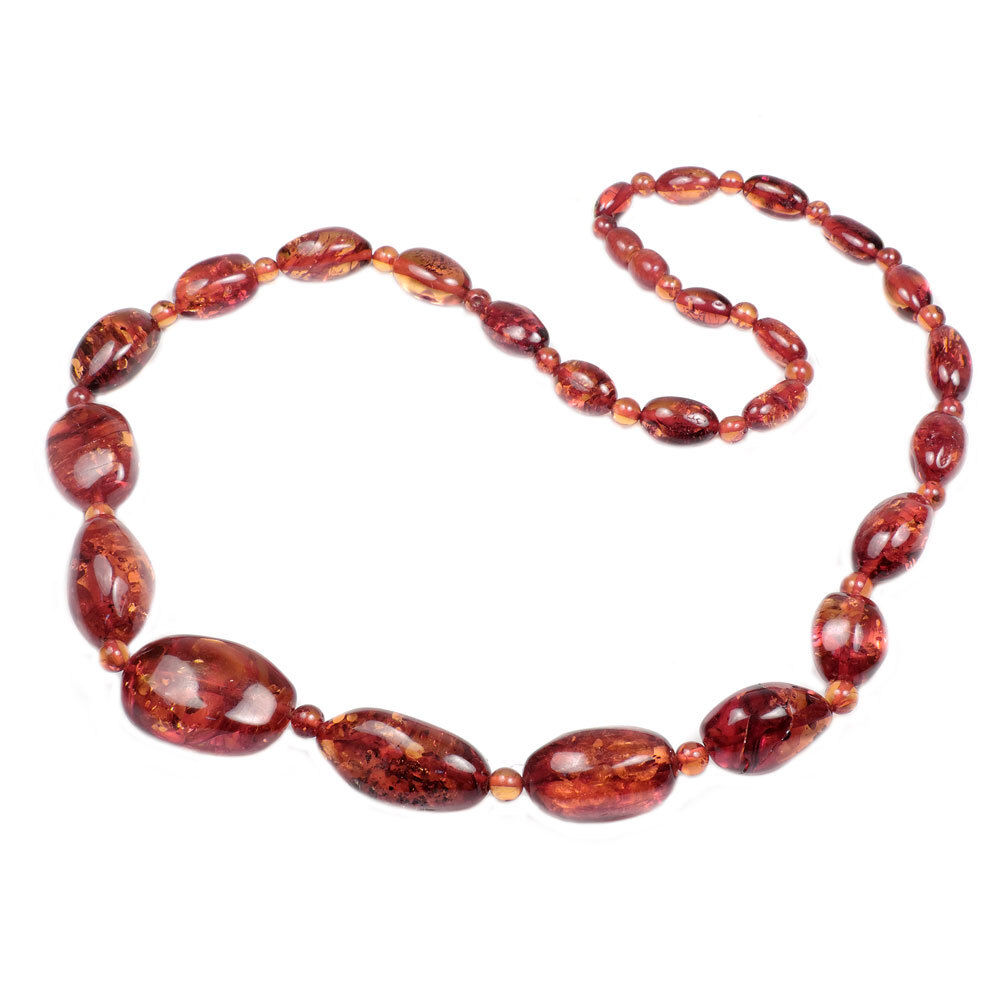 Янтарь сливка шлиф.015 Бусы