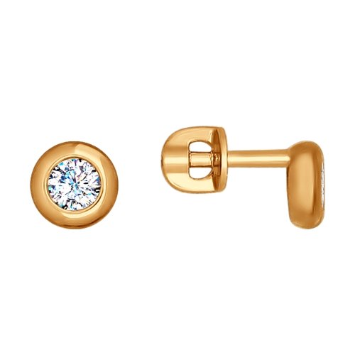 027240 Серьги пусеты Au 585