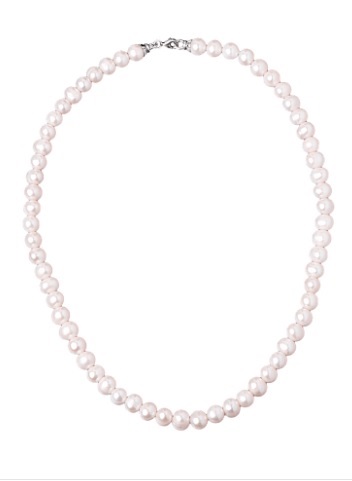 08№7AGБЕЛ.45 Бусы Ag 925