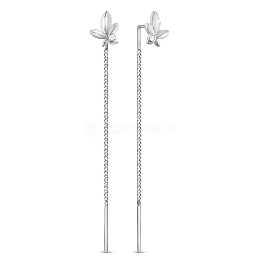 с-0005р200 Серьги-протяжки Ag 925