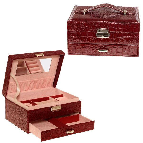 Прямоугльная плоск. бол. Шкатулка кожа