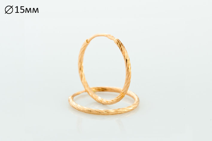 Т-023А-15 Серьги-конго Au 585