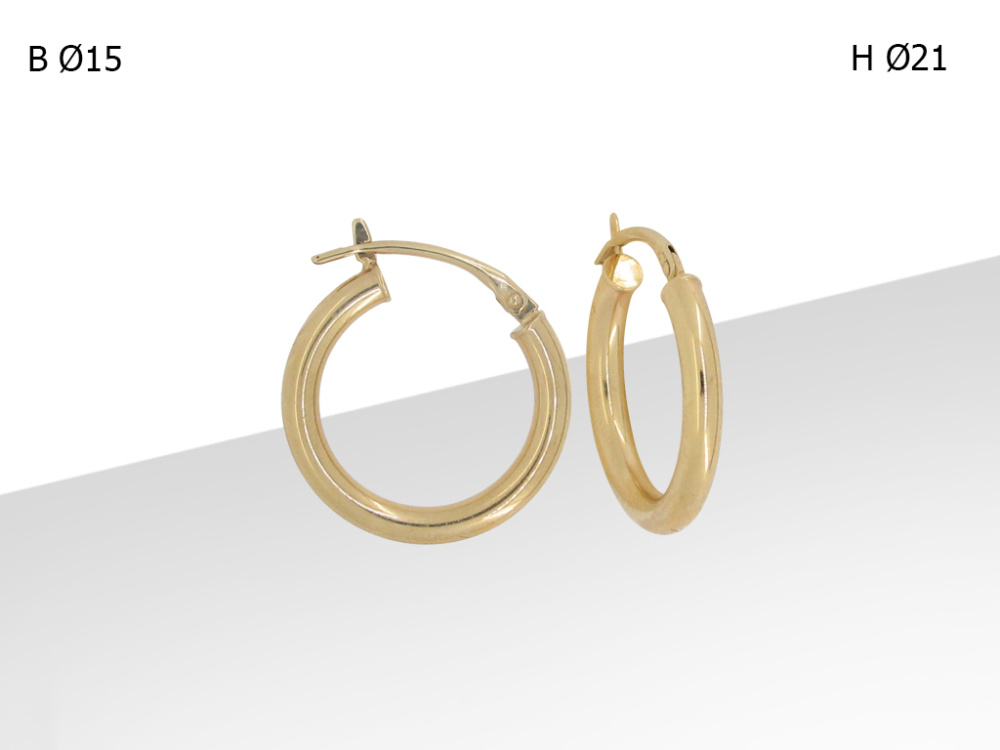 Т-11075 Серьги конго Au 585