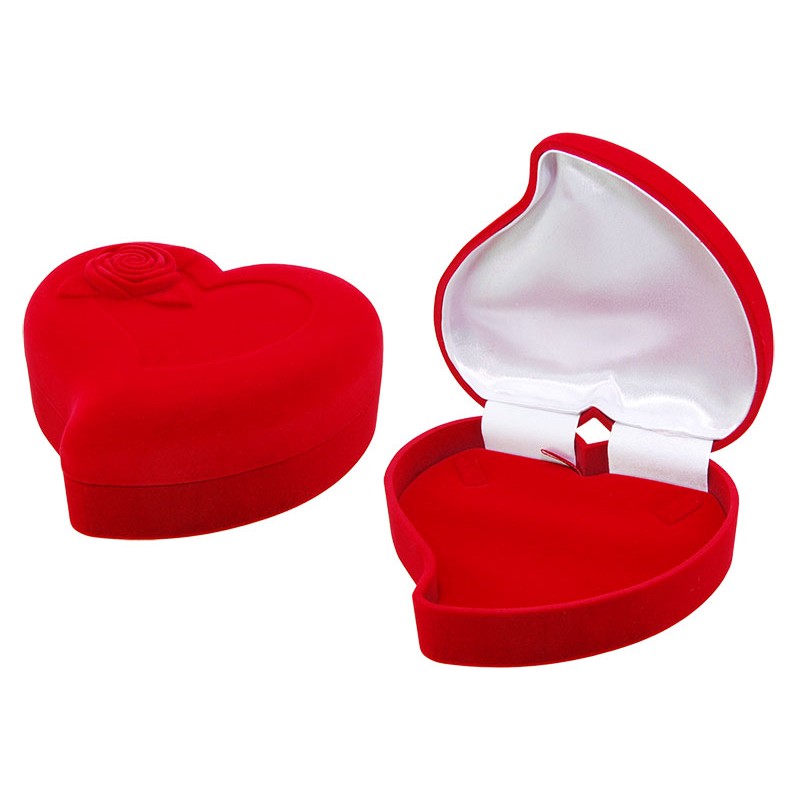 092С-А13 Колье Сердце с розой среднее