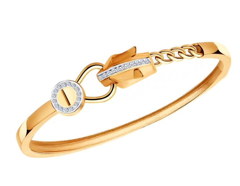 бр5376 Браслет обруч Au 585